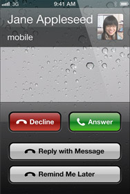 ios 6 Imágenes de una Llamada de teléfono en un iPhone